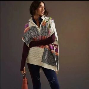 Anthropologie Colorful Patchwork Cardigan